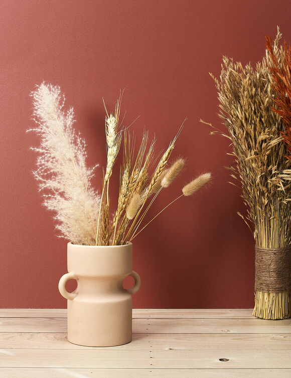 Vase en céramique 2 anses, hauteur 15,5 cm (terre) Vase en céramique 2 anses, hauteur 15,5 cm (terre)